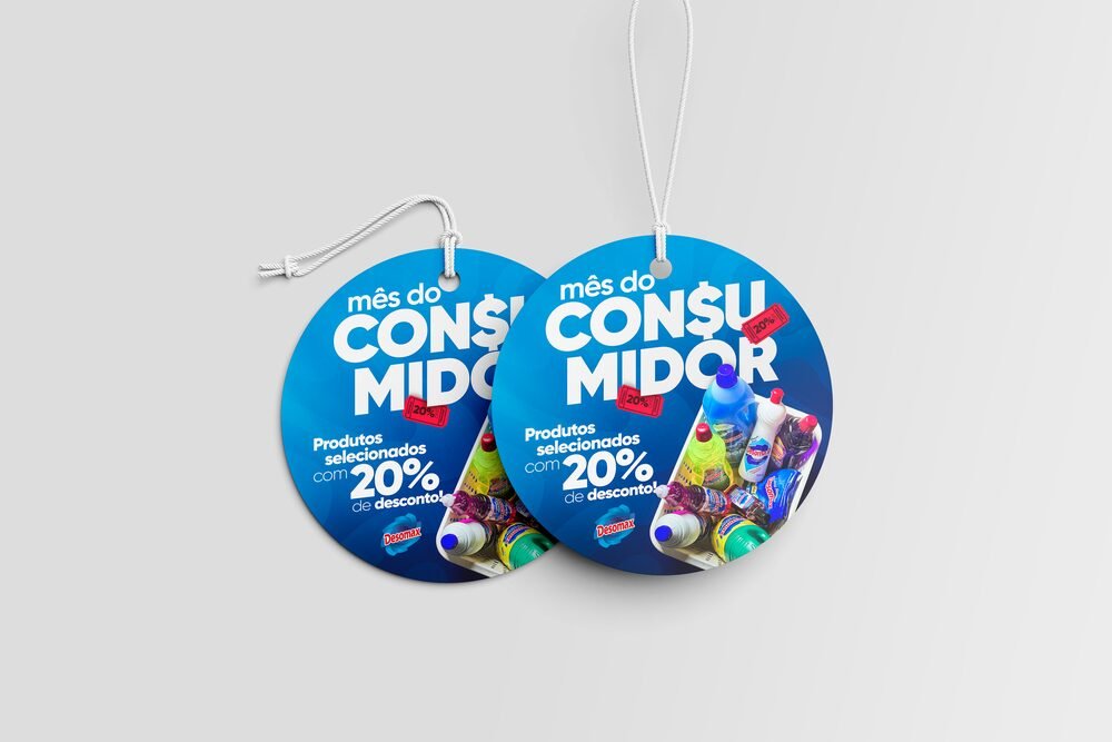 Selo redondo para ponto de venda