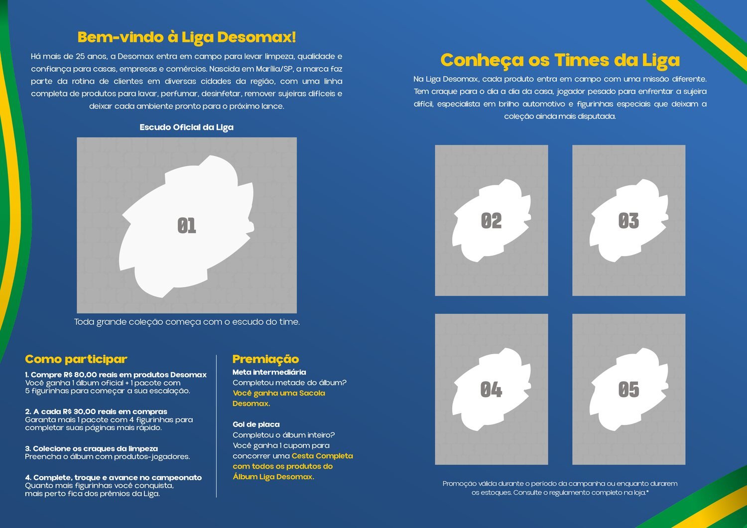 Páginas de abertura: Bem-vindo à Liga e Como participar