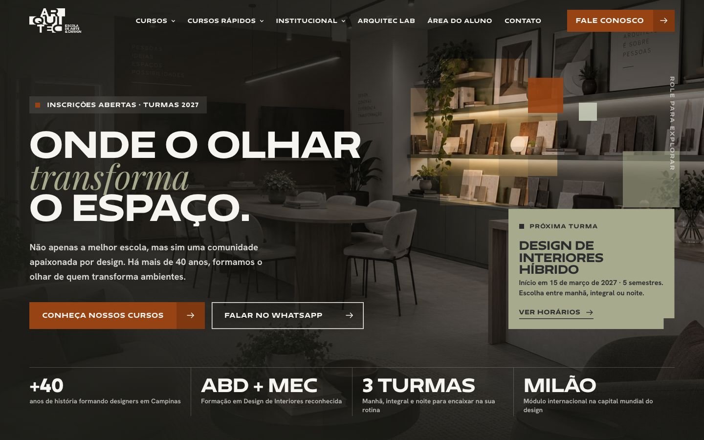 A promessa logo na entrada