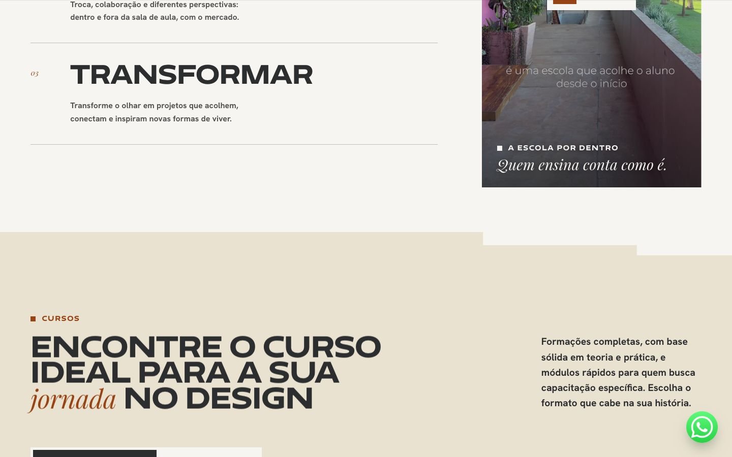 Transformar e escolher o curso